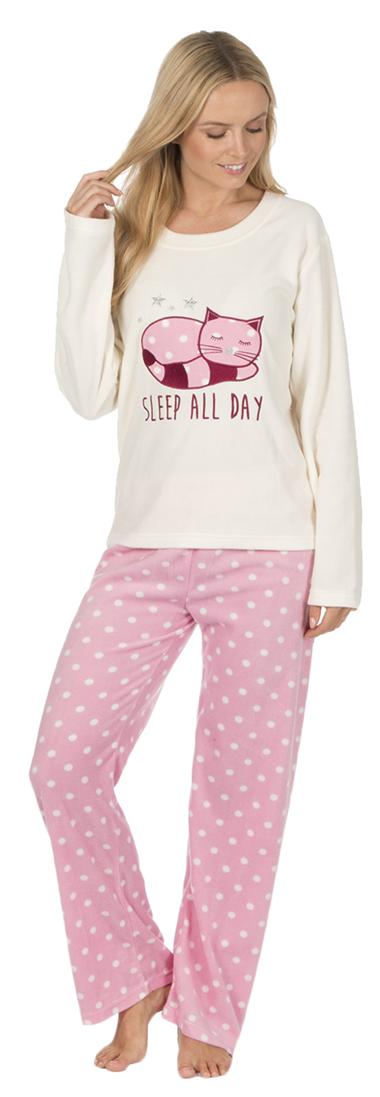 Womens Soft Fleece Pyjamas Lounge Set Twosie Warm Pjs Ladies Lounge Pants Jumper eBay
